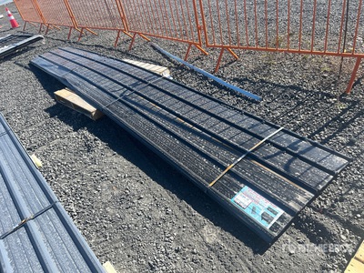 Quantity of (20) 20 ft x 3 ft Black Metal Roof Panels