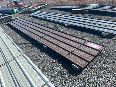 Quantity of (20) 20 ft x 3 ft Brown Metal Roof Panels (Unused)
