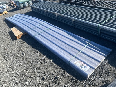 Quantity of (50) 35 in x 19.69 ft Corrugated Polycarbonate Roof Panel in Clear (Unused)