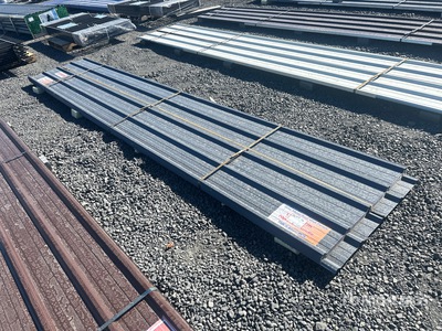 Quantity of (70) 16ft x 3 ft Grey Metal Roof Panels (Unused)