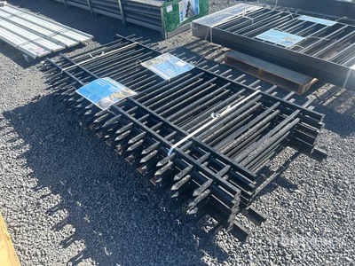 Quantity of (10) 7 ft 10 in x 3 ft 9 in Galvanized 7.7 ft x 3.8 ft Black Galvanized Steel Ogrodzenie
