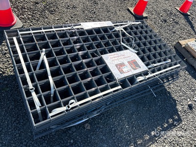 Quantity of (40) 36 in x 72 in Grey Metal Rail Panel (Unused)