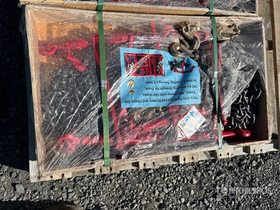 Quantity of Ratchet Load Binders and 20 ft Chains Set (Unused)