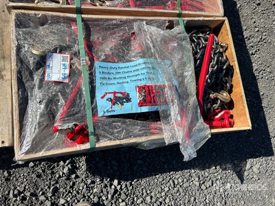 Quantity of Ratchet Load Binders and 20 ft Chains Set (Unused)