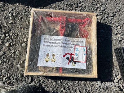 Ratchet Load Binders and 20 ft Chains & G70 7000 lb Hooks (Unused)