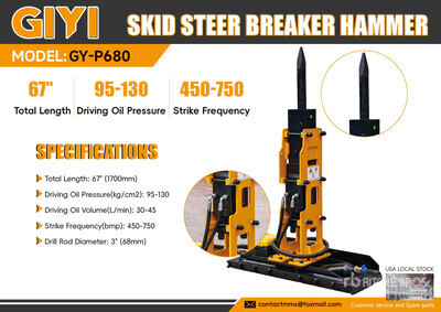 2026 GIYI GY-P680 Martillo Hidraulico para Minicargador ( Sin Usar) / Skid Steer Breaker (Unused)