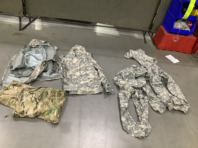 (7) Cold Weather Parkas, (14) Mechanic's Coveralls & Assorted Items