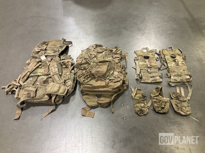 (62) Hydration Carriers, (181) FAK Pouches, (2) Field Packs & Assorted Items