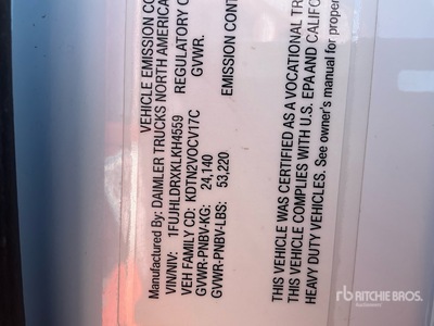 2019 Freightliner Cascadia 126 トラックトラクター(T/A)