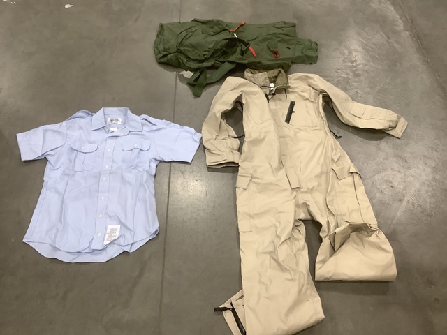 (142) Duffel Bags, (204) Men's Shirts, (1) Coverall & Assorted Items