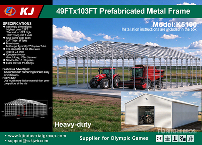 2026 KJ K5100 49 ft x 103 ft x 22 ft Prefabricated Metal Frame Magazzino (Unused)