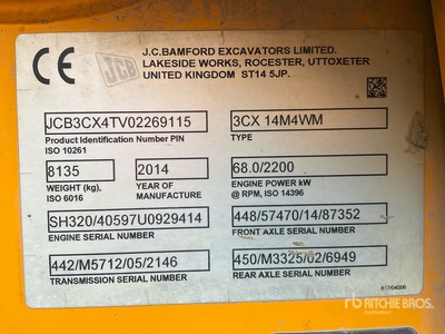2014 JCB 14M4WM Sitemaster Chargeuse-pelleteuse