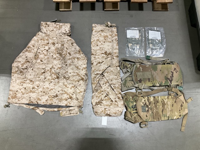 (11) Extreme Cold Weather Jackets, (27) Hydration Carriers & Assorted Items