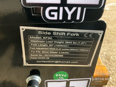 2026 GIYI GY-SF60 60 in Skid Steer Forks (Unused)