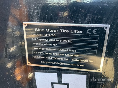 2026 GIYI GY-STL75 75 in Skid Steer Tire Lifter (Unused)
