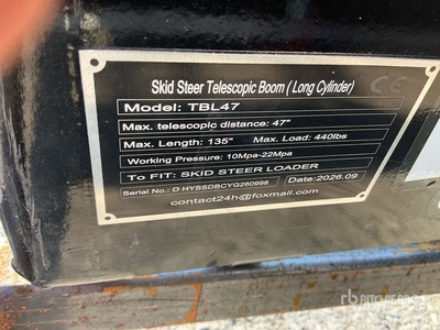2026 GIYI GY-TBL47 135 in Skid Steer Telescopic Boom (Long Cylinder) Varios implementos minicargadora (Unused)