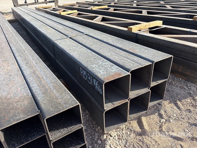 Quantity of (6) 6 in x 6 in x 3/16 in x 20 ft Square Tubing (Unused)