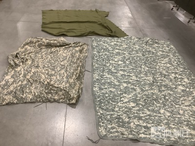 (114) Wet Weather Poncho Liners, (14) Wool Blankets & Assorted Items