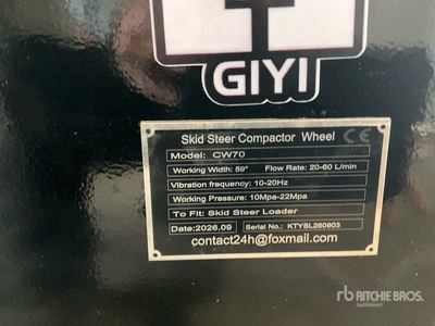 2026 GIYI GY-CW70 59 in Padfoot Skid Steer Vibratory Roller (Unused)
