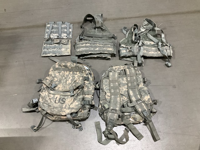 (8) Assault Packs, (13) Load Carriers, (26) Mag Pouches & Assorted Items (8) Assault Packs, (13) Load Carriers, (26) Mag Pouches & Assorted Items