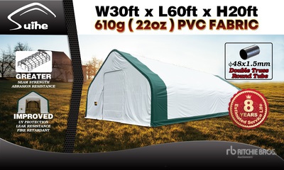 2026 Suihe S306020DP-610gPVC 30 ft x 60 ft x 20ft Bâtiment d'entreposage (Unused)