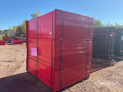 Quantity of (90) 7 ft 5 in x 5 ft 10 in Powder Coated Temporary Site Fence (Unused)