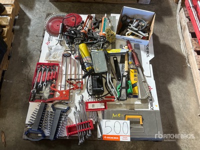 Quantity of Wrenches, Saw Blades, Square, Caulking Guns, Bits.