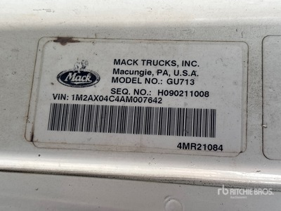 2010 Mack GU713 Cab and Chassis