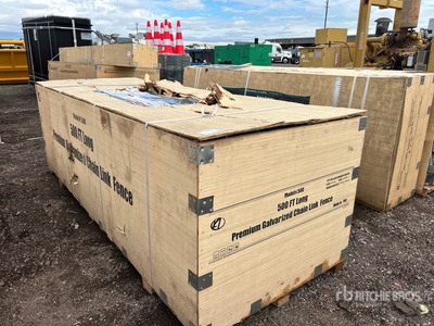 2026 KJ K500 500 ft x 7 ft Galvanized Chain Link bouw hek (Unused)