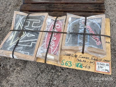 Quantity of (3) Caterpillar, Cummins & Peterbilt Neon Signs Divers - Magasin, entrepôt, consommateur (Unused)