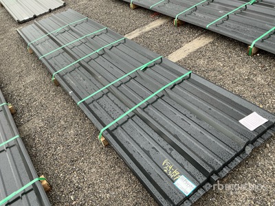 Quantity of 2026 Kit Containers Steel R Panels 12'x3' BLACK (Unused)