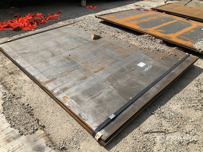 Quantity of (2) 2026 Kit Containers Steel 6 ft 0 in x 7 ft 9 in (1 in Thick) Steel Plates (Unused)