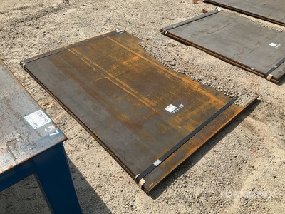Quantity of (2) 2026 Kit Containers Steel 5 ft 0 in x 7 ft 4 in (1 in Thick) Steel Plates (Unused)