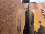 Chassis with Clavijas del cangilón al brazo elevador