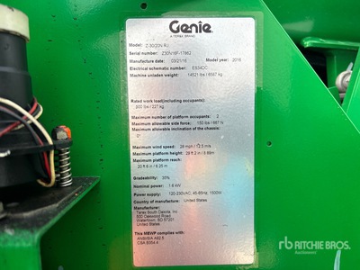 2016 Genie Z-30/20N RJ Plataformas Elevadoras Articuladas
