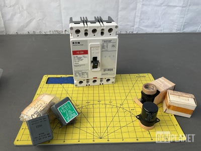 (17) Electromagnet Relays, (3) Relays, (1) Circuit Breaker & Assorted Items