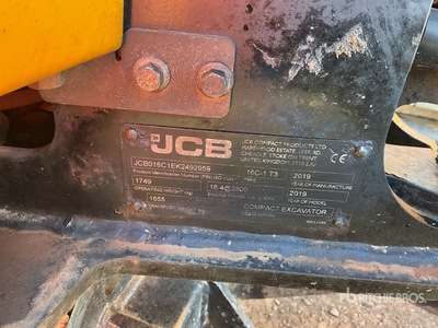 2019 JCB 16c-1 Mini Excavadora
