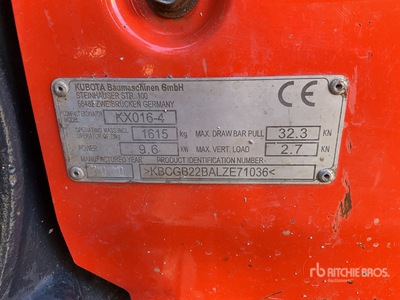 2020 Kubota KXO16-4 حفارة صغيرة