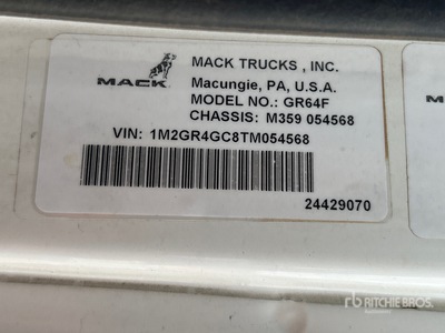 2026 Mack GR64F 6x4 Tri/A Dump Truck