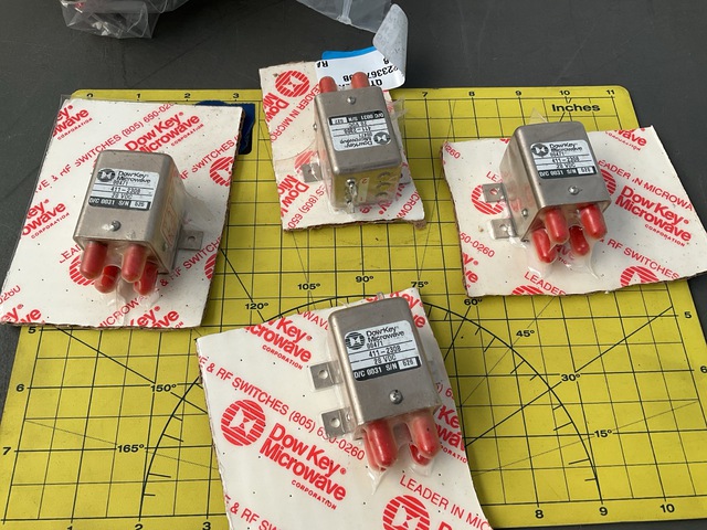 (5) Microwave Coaxial Switches, (1) Amplifier & (1) Electromagnetic Switch