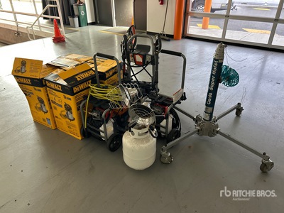 Quantity of Pressure Washers, Sheetrock Jack, Industrial Heater, Industrial Vacuum, Commercial Plumbing Components.