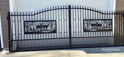 Quantity of (3) 2026 SUNTOP S0720-1 20 ft x 7 ft Wrought Iron Heavy Duty 20 ft Wrought Iron Bi-Parting ドライブウェイ ゲート