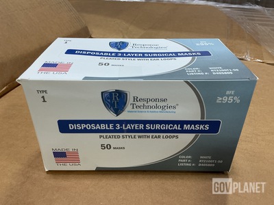 (21,539) Response Technologies RT21002T1-50 Surgical Masks