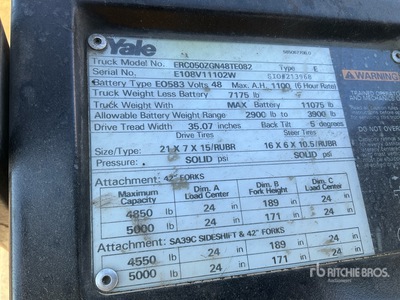 Yale ERC050ZGN48TE082 5000 lb Chariot Élévateur Électrique