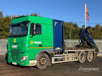 2017 DAF XF440 6x2 Flatbed Truck w/Palfinger Q150Z Easy fold Knuckle Boom