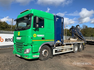 2017 DAF XF440 6x2 Flatbed Truck 2017 Palfinger Q150Z Easyfold 4800 kg Knuckle B