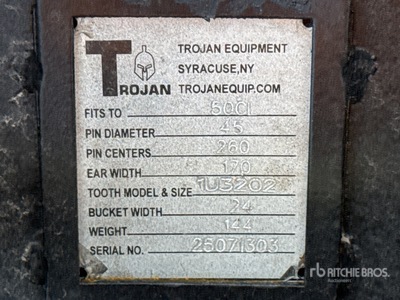 Trojan 24 in Digging Łyżka do koparki - Fits 45mm Cat 305, 305.5 Komatsu PC45/50/55 Hyundai R55, Hitachi/Deere 50D/G Case, New Holland, Kobelco SK50 Bobcat E50/341/337 (Unused)