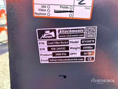 2026 Handy HNHB78 78 in Power Rake Skid Steer Bucket (Unused)