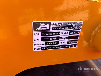 2026 Handy HET320 Excavator Thumb - Fits Cat 320 (Unused)