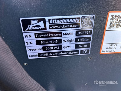 2026 Handy HSFP27 Skid Steer Firewood Processor (Unused)